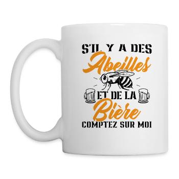 S'il y a des abeilles et de la bière - Mug blanc - blanc - Gauche