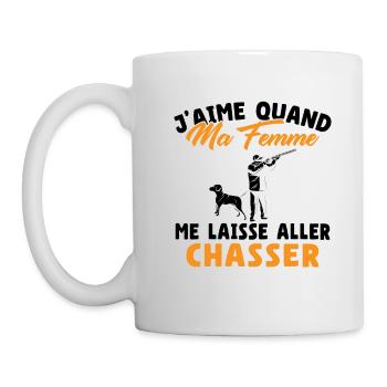 J'aime Quand Ma Femme Humour Chasseur - Mug blanc - blanc - Gauche