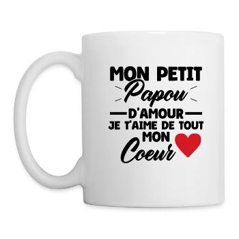 Mon petit papou d'amour je t'aime Cadeau Papou - Mug blanc - blanc - Gauche
