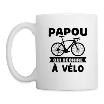 Papou qui déchire à Vélo Humour Cadeau Grand-père - Mug blanc - blanc - Gauche
