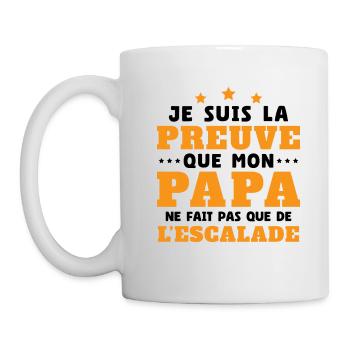 Preuve que papa ne fait pas que de l'escalade - Mug blanc - blanc - Gauche