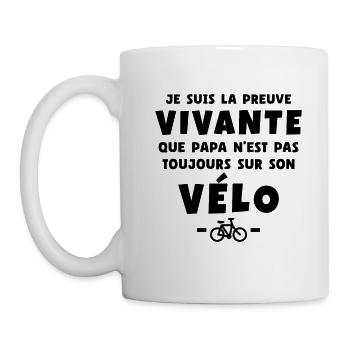 Preuve vivante : papa n'est pas que cycliste - Mug blanc - blanc - Gauche