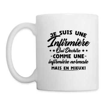 Je Suis Une Infirmière Qui Déchire Humour Cadeau - Mug blanc - blanc - Gauche