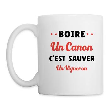 humour apéro boire un canon vigneron noel - Mug blanc - blanc - Gauche