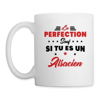 Perfection et Alsace Humour Cadeau Alsacien - Mug blanc - blanc - Gauche