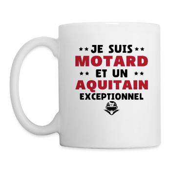 Je suis Motard Exceptionnel et Un Aquitain - Mug blanc - blanc - Gauche