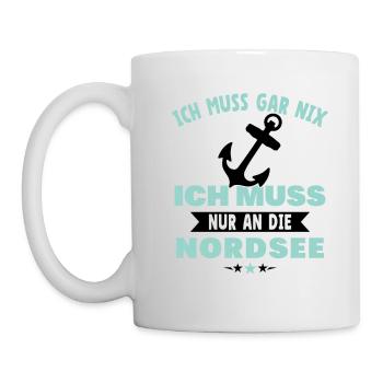 Küstenkind Norddeutschland Ostsee Nordsee Geschenk - Tasse - Weiß - Links