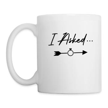 J'ai demandé tu as dit oui mariage ami couple - Mug blanc - blanc - Gauche