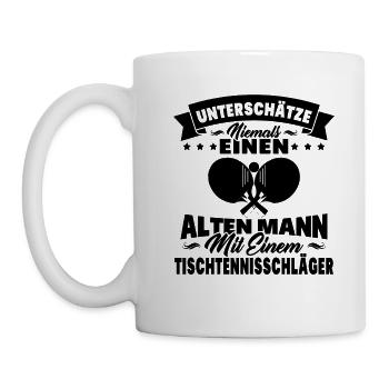 Alten mann mit einem tischtennisschläger - Tasse - Weiß - Links