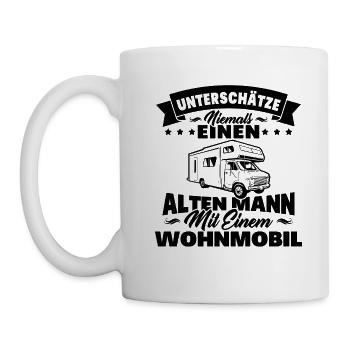 alten mann mit einem Wohnmobil - Tasse - Weiß - Links