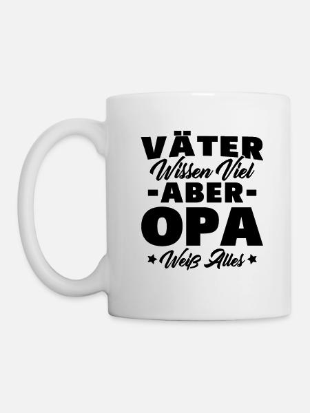 Väter wissen viel aber Opa weiß alles - Tasse - Weiß