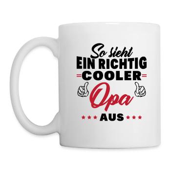 So sieht ein richtig cooler Opa aus Großvater - Tasse - Weiß - Links