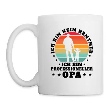 Ich Bin Kein Rentner Ich Bin Professioneller Opa - Tasse - Weiß - Links