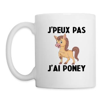 Je Peux Pas J'ai Poney - Mug blanc - blanc - Gauche