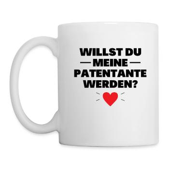 Willst Du Meine Patentante Werden - Tasse - Weiß - Links