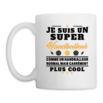 Humour Super Handballeur Humoristique Handball - Mug blanc - blanc - Gauche