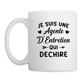 Agente d'Entretien qui déchire Idée Cadeau - Mug blanc - blanc - Gauche
