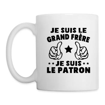 Je Suis Le Grand Frère Je Suis Le Patron Humour - Mug blanc - blanc - Gauche