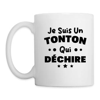 Je suis un Tonton qui déchire Cadeau Oncle Drôle - Mug blanc - blanc - Gauche