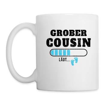 Großer Cousin lädt Schwangerschaft ankündigen - Tasse - Weiß - Links