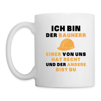 Bauherr Hausbau Hauskauf - Tasse - Weiß - Links
