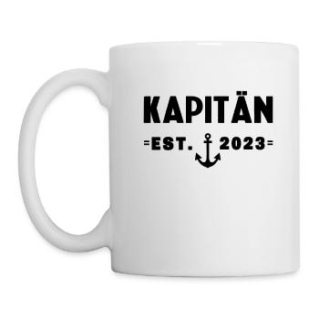 Bootsführerschein bestanden 2023 Kapitän Geschenk - Tasse - Weiß - Links