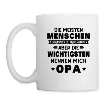 Die aller wichtigsten nennen mich opa - Tasse - Weiß - Links