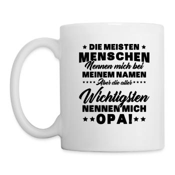 Die aller wichtigsten nennen mich opa - Tasse - Weiß - Links