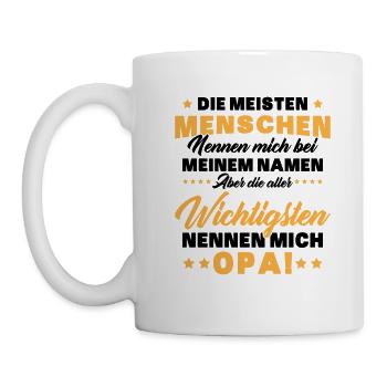 Die aller wichtigsten nennen mich opa - Tasse - Weiß - Links