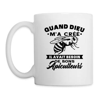 Abeille Drôle Dieu Créé De Bons Apiculteurs - Mug blanc - blanc - Gauche