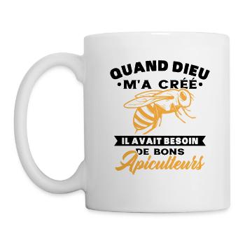 Abeille Drôle Dieu Créé De Bons Apiculteurs - Mug blanc - blanc - Gauche