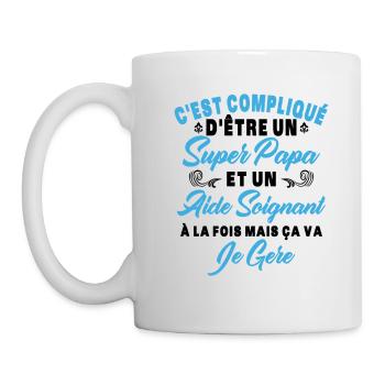 Un super papa et un aide soignant - Mug blanc - blanc - Gauche