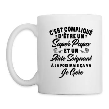 Un super papa et un aide soignant - Mug blanc - blanc - Gauche