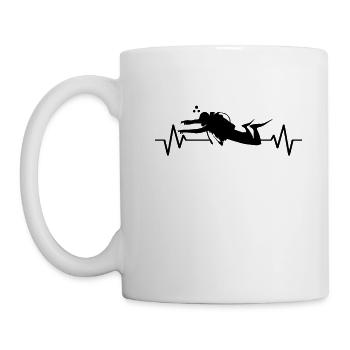 Plongée Heartbeat Diver Diver Scuba Diver Plongée sous-marine Plongée sous-marine T - Mug blanc - blanc - Gauche