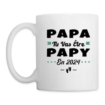 Futur Grand Père Papa Tu Vas Être Papy 2024 - Mug blanc - blanc - Gauche