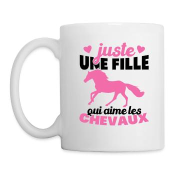 Juste une fille qui aime les chevaux humour - Mug blanc - blanc - Gauche