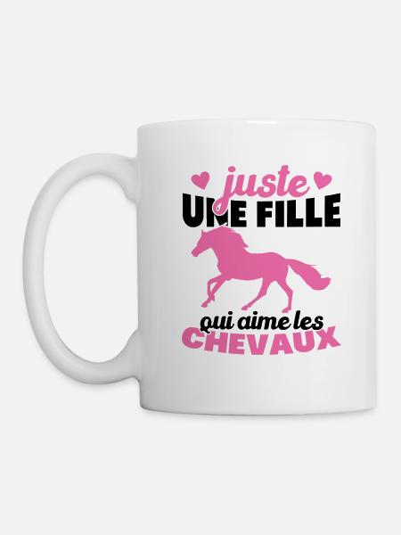 Juste une fille qui aime les chevaux humour - Mug blanc - blanc