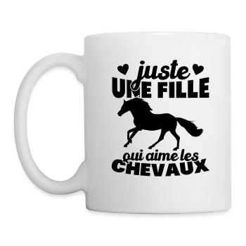 Juste une fille qui aime les chevaux humour - Mug blanc - blanc - Gauche