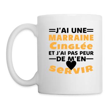 J'ai une marraine cinglée et je peux m'en servir - Mug blanc - blanc - Gauche