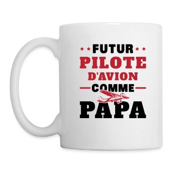 Futur Pilote d'avion comme Papa - Mug blanc - blanc - Gauche