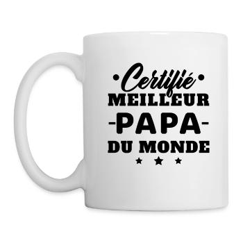 Certifié meilleur papa du monde - Mug blanc - blanc - Gauche