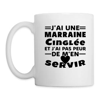 J'ai une marraine cinglée et je peux m'en servir - Mug blanc - blanc - Gauche