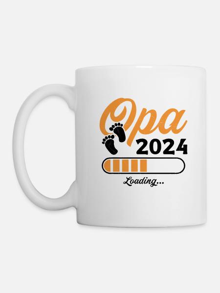 Werdender Opa 2024 Opa loading Geschenk Männer - Tasse - Weiß