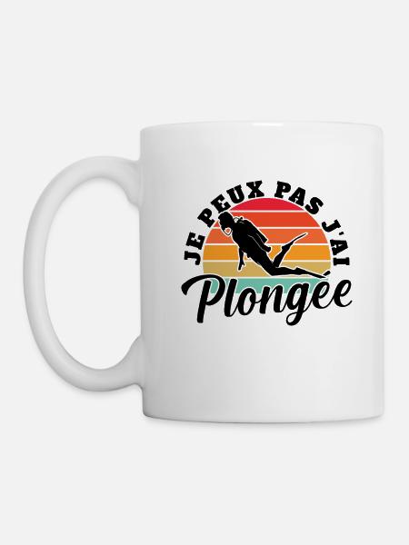 Je Peux Pas J'ai Plongée Diving Cadeau Plongeur - Mug blanc - blanc