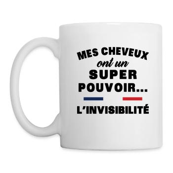 mes cheveux homme humour cheveux super pouvoir - Mug blanc - blanc - Gauche