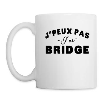 je peux pas j'ai bridge cadeau humour citations - Mug blanc - blanc - Gauche