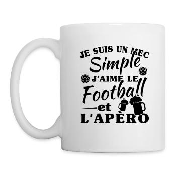 Un mec simple, football et apéro - Mug blanc - blanc - Gauche