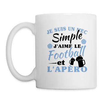 Un mec simple, football et apéro - Mug blanc - blanc - Gauche