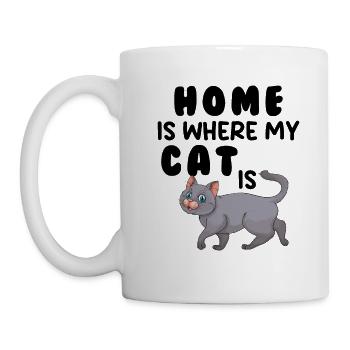 La maison, c’est là où se trouve mon chat - Mug blanc - blanc - Gauche