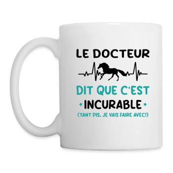 Cheval - c'est incurable - Mug blanc - blanc - Gauche